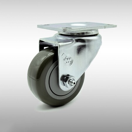 Service Caster 3.5 Inch SS Gray Polyurethane Wheel Swivel Top Plate Caster SCC-SS20S3514-PPUB